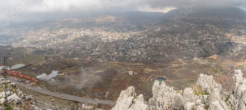 Rock formations in Faqra, Lebanon photo