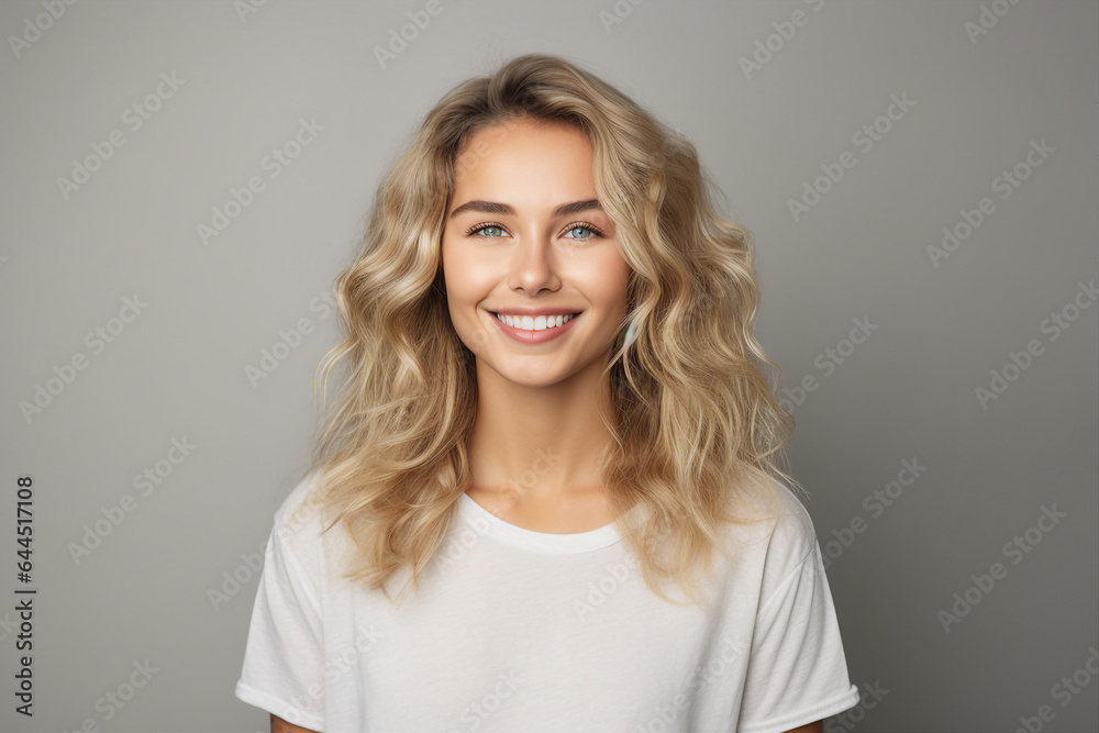 Generative ai collage image picture of pretty lovely girl looking in camera feel joyful Generative ai collage image picture of pretty lovely girl looking in camera feel joyful