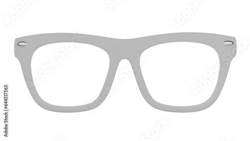 White sunglasses without lenses isolated on transparent and white background. Glasses concept. 3D render