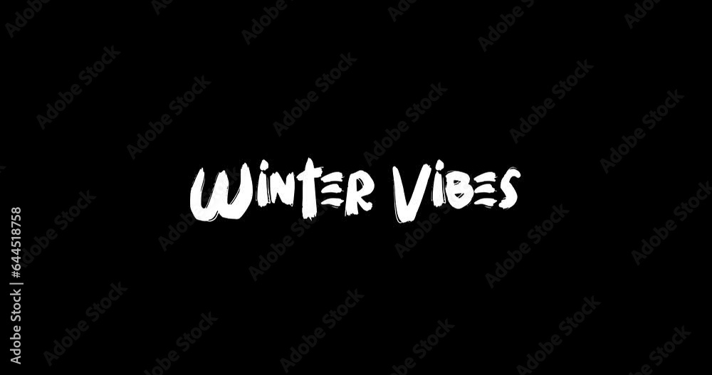 Winter Vibes Effect of Grunge Transition Bold Text Typography Animation on Black Background 