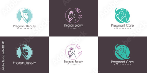 pregnant logo design collection with modern unique style concept  premium vector