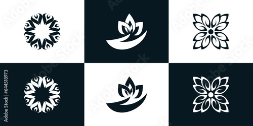 flower logo design collection with creative and modern concept premium vector