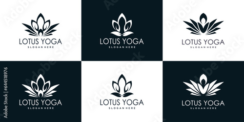 flower logo design collection with creative and modern concept premium vector