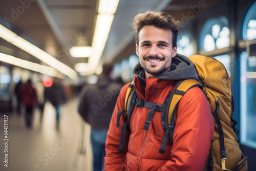 Young Dutch man on Amsterdam train station