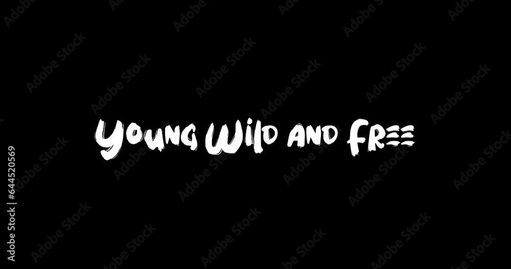 Young Wild and Free Effect of Grunge Transition Bold Text Typography Animation on Black Background Young Wild and Free Effect of Grunge Transition Bold Text Typography Animation on Black Background