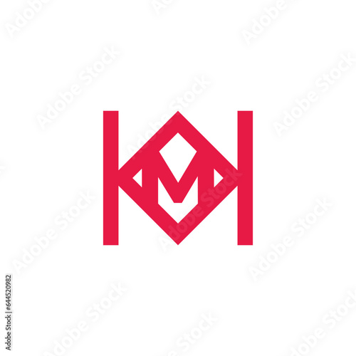 letter hm linked geometric line logo vector