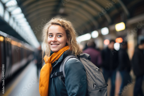 Young Dutch woman on Amsterdam train station © Jasmina