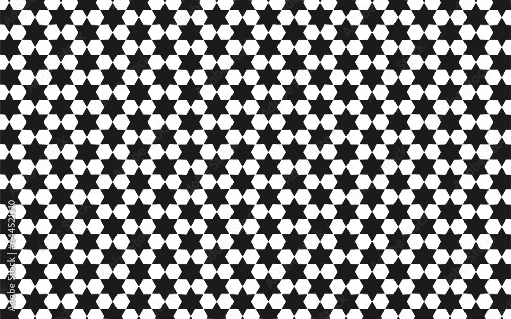 black and white seamless hexagrams pattern background vector infinity design. geometric design with hexagram shapes for wallpaper, decoration and printing black and white seamless hexagrams pattern background vector infinity design. geometric design with hexagram shapes for wallpaper, decoration and printing