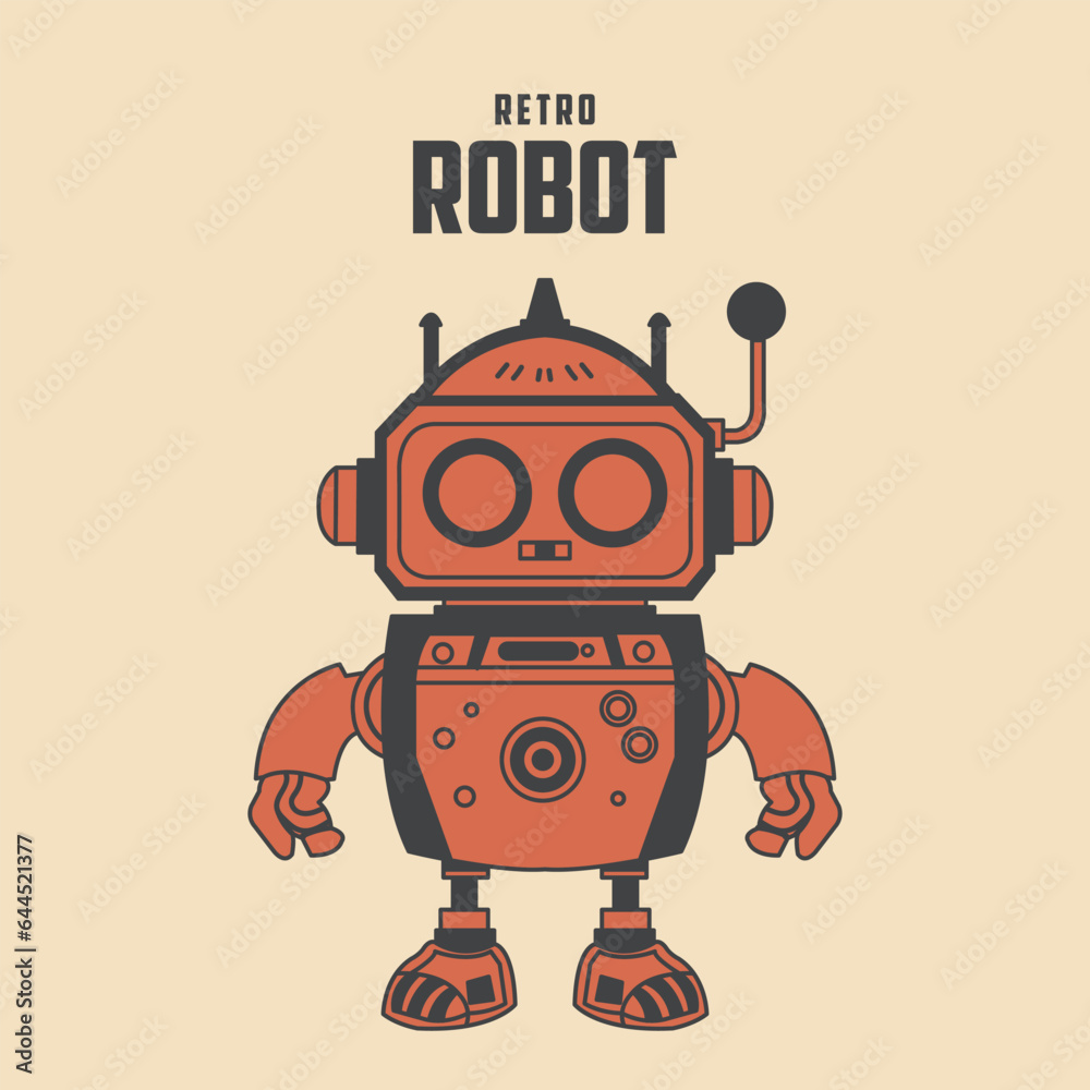 Robot retro  vector Stock Illustration