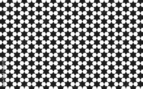 black and white seamless hexagrams pattern background vector infinity design. geometric design with hexagram shapes for wallpaper, decoration and printing 