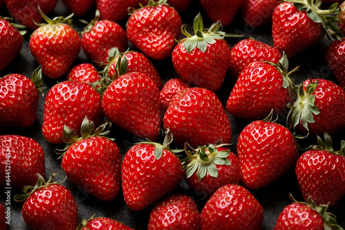 Fresh organic strawberries background