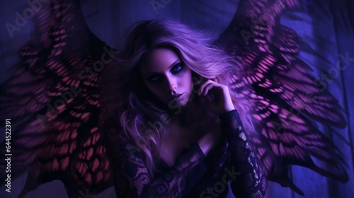 Witch halloween with Wings in Midnight Flight Created by AI