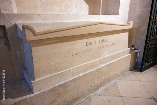 The Tomb of Emile Zola in the crypt of Pantheon in Paris, France photo
