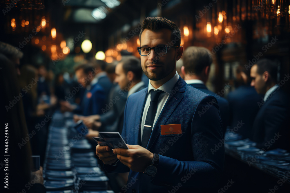 Business Networking. Industry event where people exchange business cards and establish connections. Generative Ai. Business Networking. Industry event where people exchange business cards and establish connections. Generative Ai.