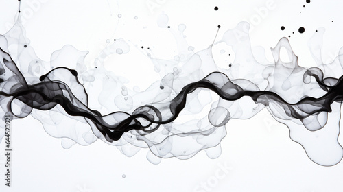Spreading black ink in water, background.