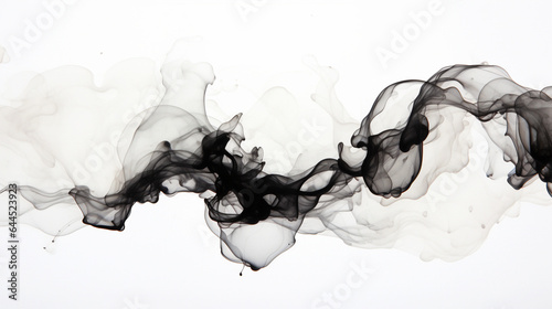 Spreading black ink in water, background