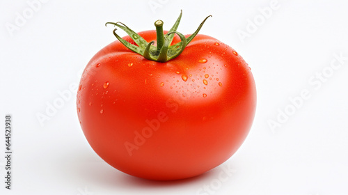 Tomato on white background. Modified Ai generative image.