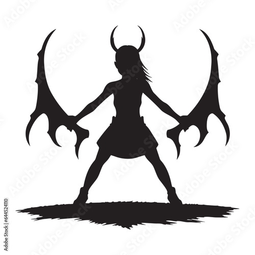 black and white drawing she-devil