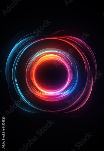 Banner with gradient isolated on black background. Smooth bright gradient circle for banners, brochures, covers, flyers and various design materials.