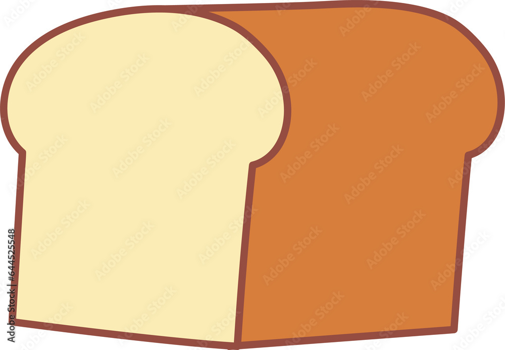 Fototapeta premium シンプルな食パンのイラスト 