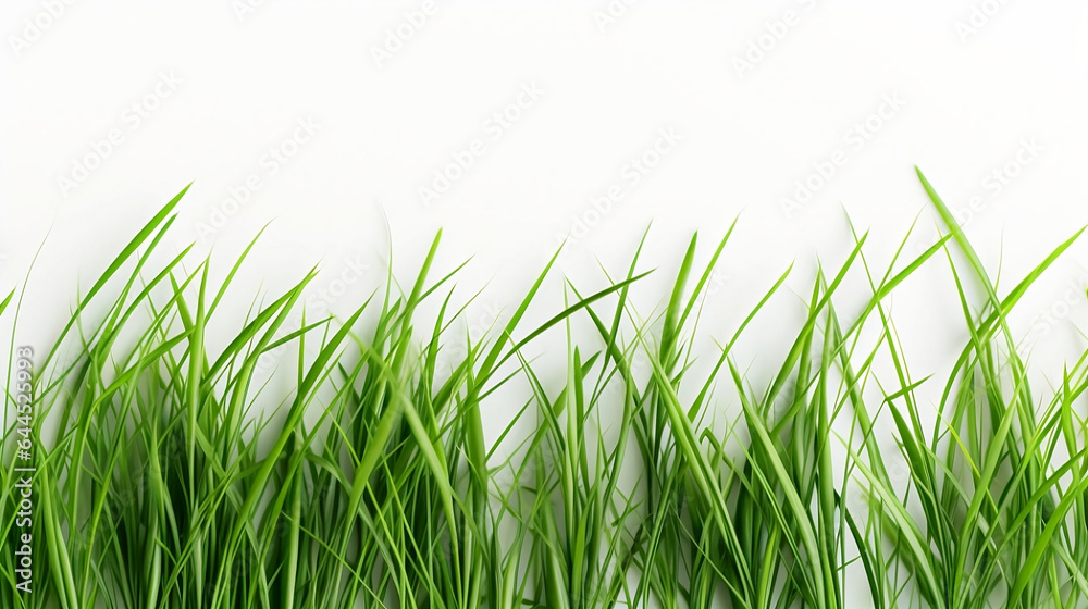 Vivid Photograph of Grass Blades Texture Overlay on White Background ...