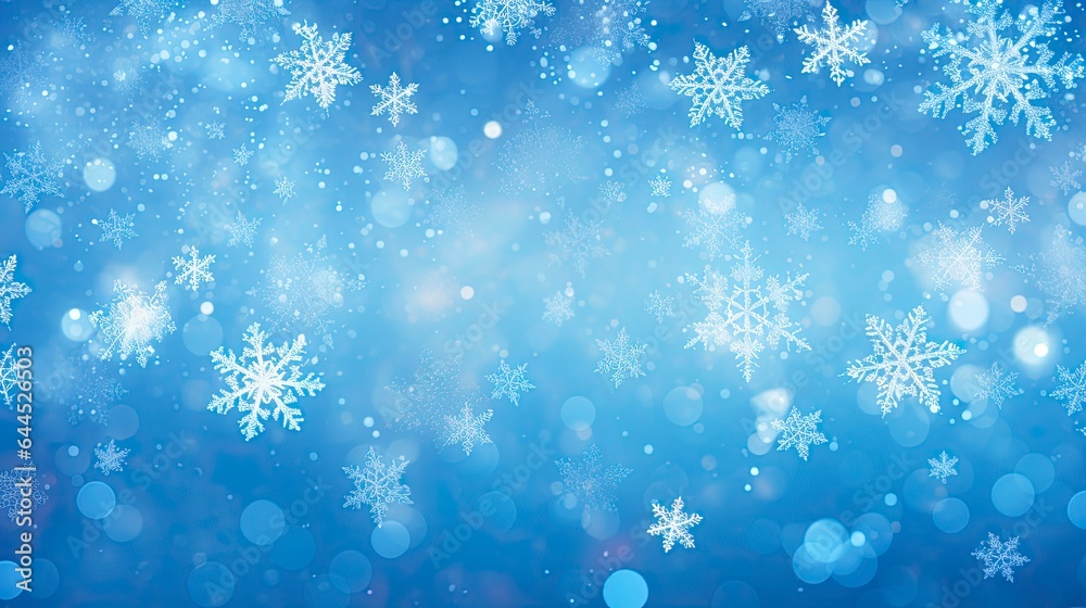 Charming Blue Christmas Background with Snowflakes to Add Frosty Festivity and Cold Cheer to Your Celebrations