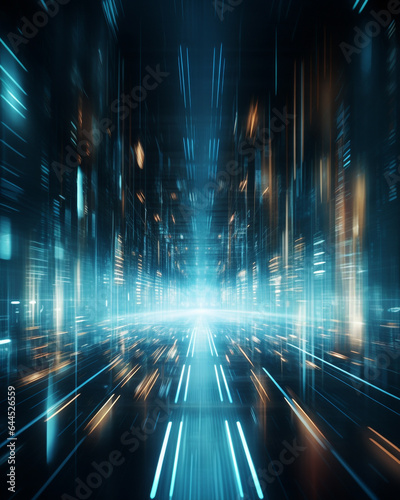 Generative ai colorful light trails with motion effect