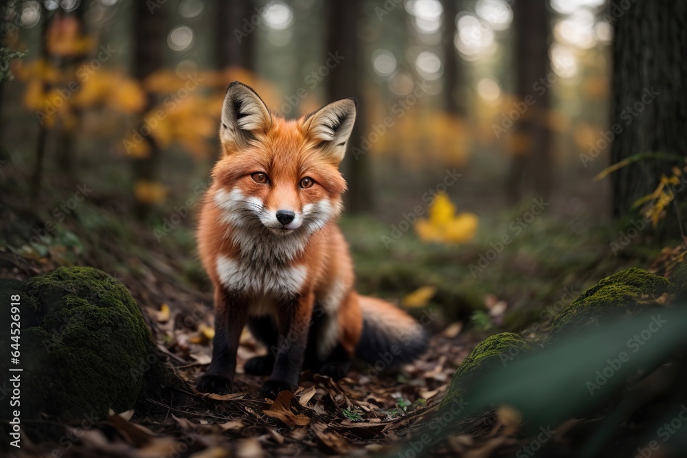 Fototapeta premium brown fox in the woods