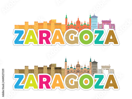Monuments of the city of Zaragoza, Spain.Tourism concept