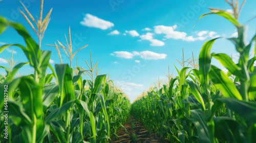 A Beautiful Corn field  wide view of corn field  Agricultural field background Art images that express the beauty and purity of nature.