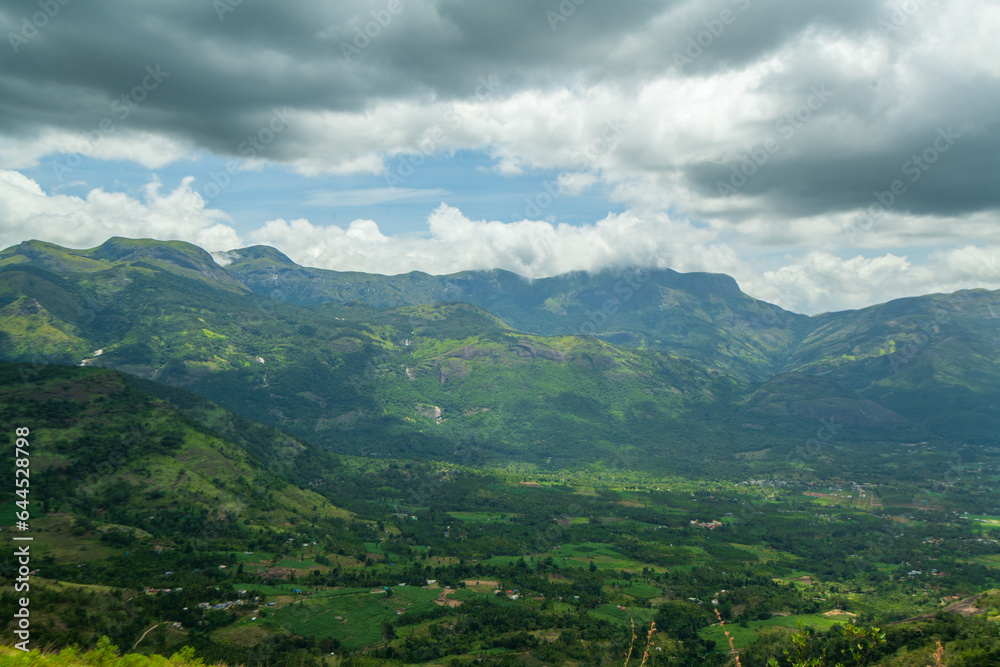 landscape with mountains and clouds