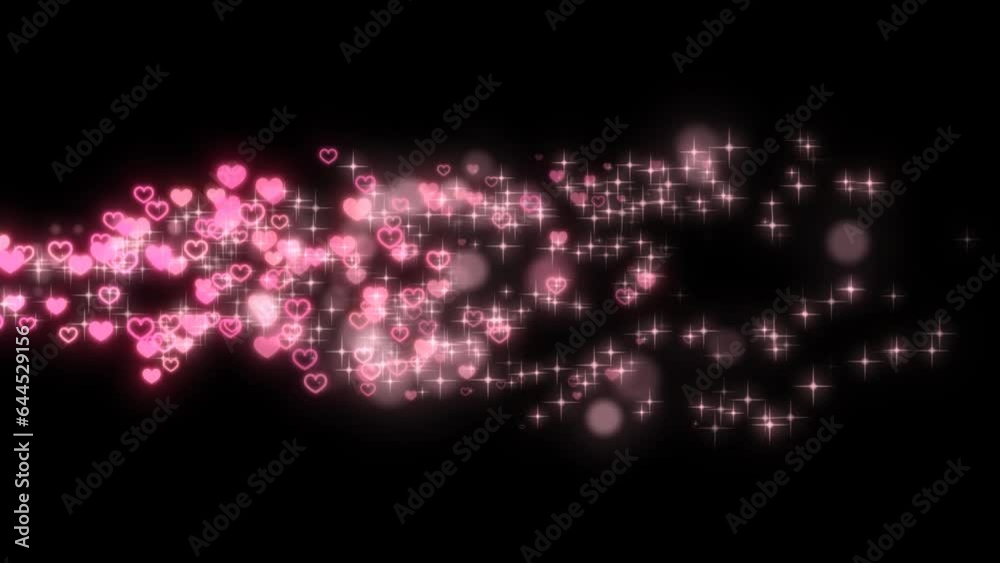heart particle falling  pink alpha