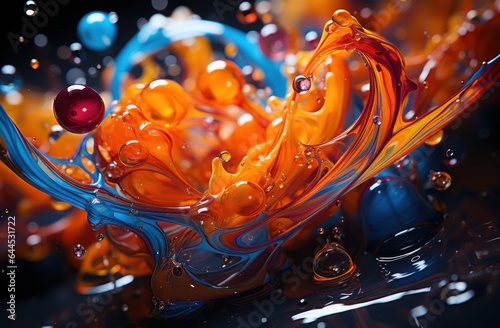 A colorful water bubble splash background