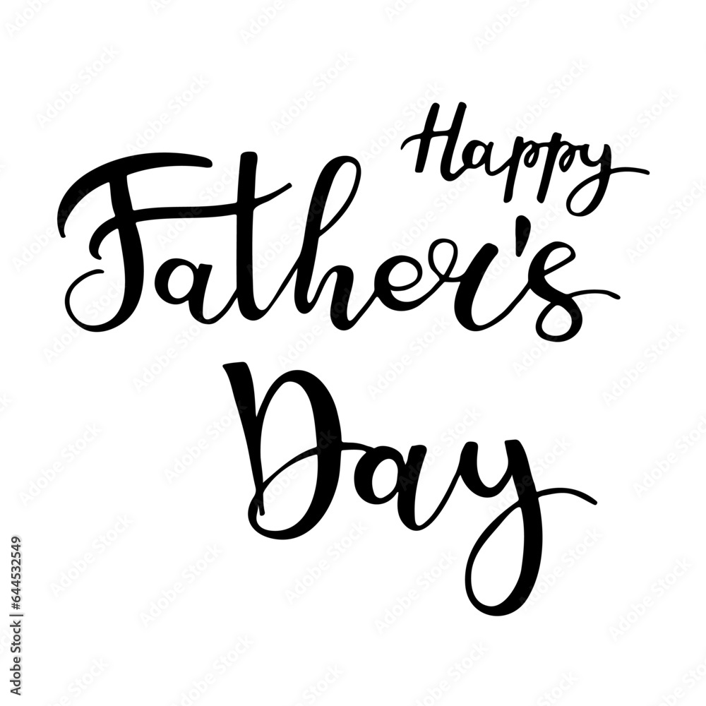 Happy Fathers day hand drawn lettering vector Happy Fathers day hand drawn lettering vector