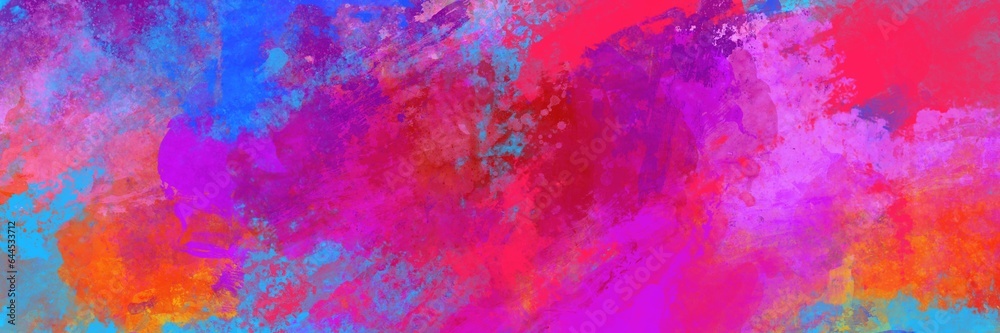 Hot colorful purple orange and red background, cloudy mottled texture, painted watercolor blobs, website banner, vibrant dramatic painted design