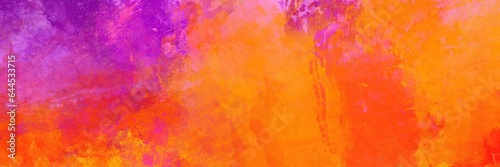 Hot colorful purple orange and red background, cloudy mottled texture, painted watercolor blobs, website banner, vibrant dramatic painted design