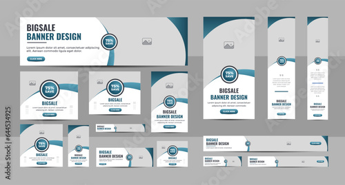 Web banner design template Set, Horizontal header web banner, Modern multicolor cover header background for website design, Social Media Cover ads banner