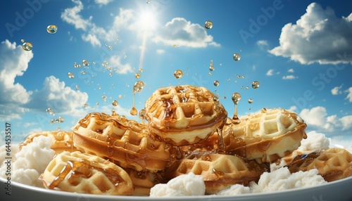 golden waffles in the sky