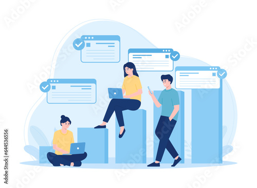 Online business with technology devices concept flat illustration © Kinn Studio