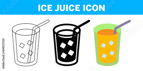 VECTOR ICE JUICE ICON IN STROKE AND FILL AND COLOR VERSION