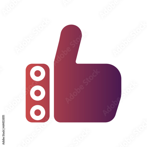 thumbs up flat gradient icon