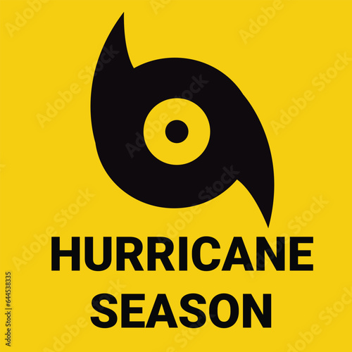yellow hurricane season vector sign