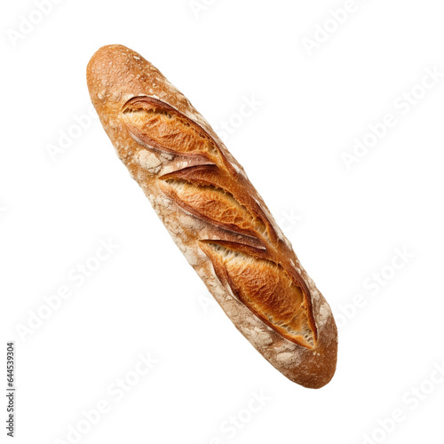 Freshly baked bread isolated on transparent background