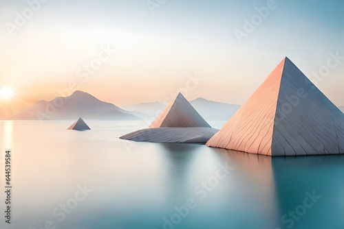 pyramids of giza Beautiful nature backgrounds  wallpapers  textures and landscapes generative AI