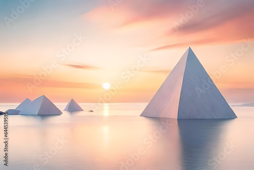 pyramid in the sunset Beautiful nature backgrounds  wallpapers  textures and landscapes generative AI