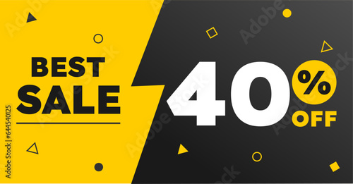 40 percent off best sale banner black yellow.eps