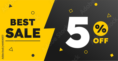 5 percent off best sale banner black yellow.eps