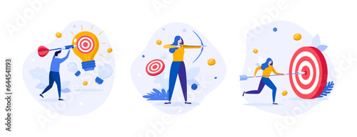 Set of business characters vector illustration