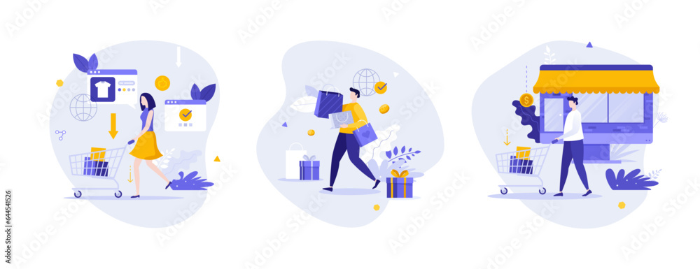 Fototapeta premium Set of business characters vector illustration