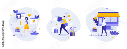 Set of business characters vector illustration